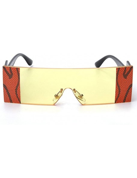 Goggle Fashion Oversized Rimless Sunglasses Designer - Yellow - C21993U2UYM $13.65