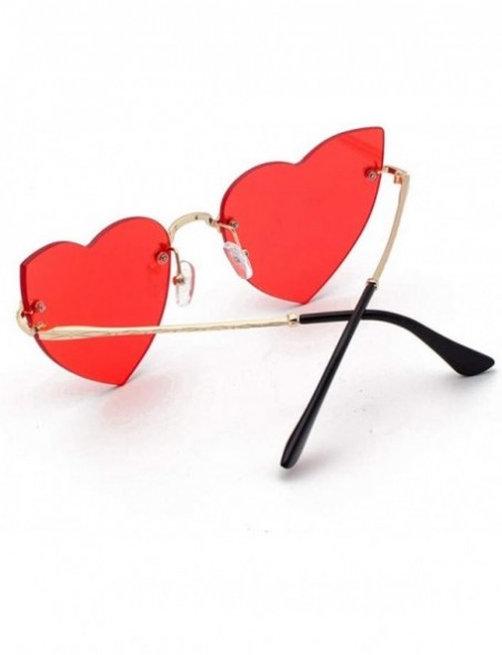 Oval Polarized Protection Sunglasses Rimless Sunglass - Red - CM1902YISG7 $11.38