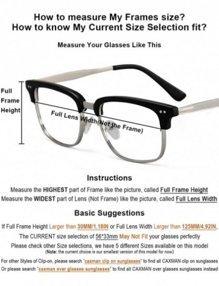 Goggle Polarized Clip-on Flip Up Metal Clip Rimless Sunglasses for Prescription Glasses - Black - CK17YHCQT5Q $11.01