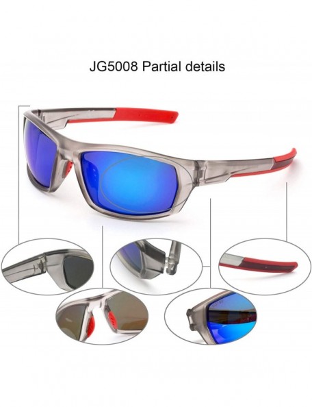 Sport Men's Polarized Lens Sports Sunglasses - Grey Frame Revo Blue Lenses - CK18EHTAIZQ $10.88