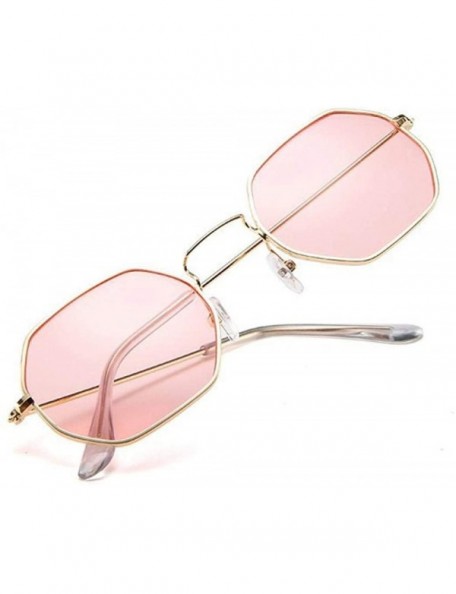 Aviator 2019 New Polygon Sunglasses Women Men Brand Designer Vintage Random Color - Gray - CB18Y3NXD9C $9.02