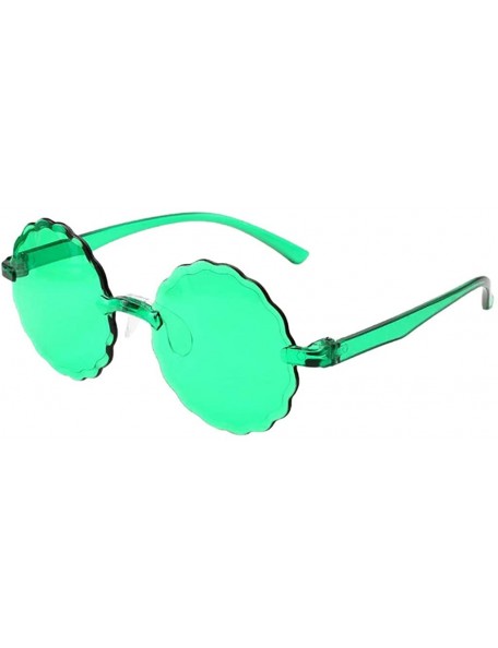 Round Lightweight One Piece Candy Colorful Unisex Sunglasses Frameless Multilateral Shaped Party Eyewear - B - CZ1900XHXEO $9.56