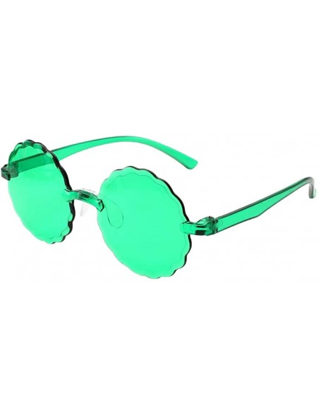 Round Lightweight One Piece Candy Colorful Unisex Sunglasses Frameless Multilateral Shaped Party Eyewear - B - CZ1900XHXEO $9.56