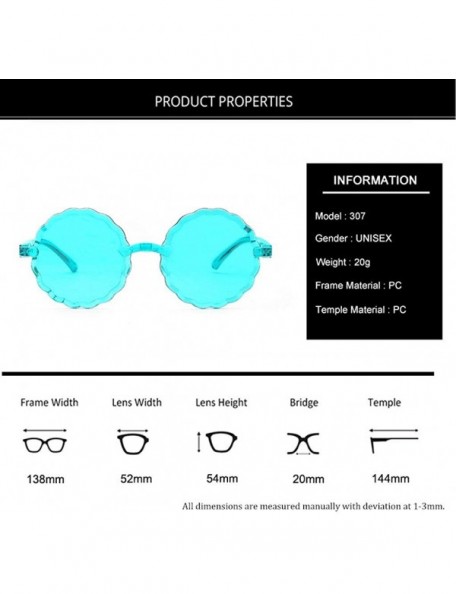 Round Lightweight One Piece Candy Colorful Unisex Sunglasses Frameless Multilateral Shaped Party Eyewear - B - CZ1900XHXEO $9.56