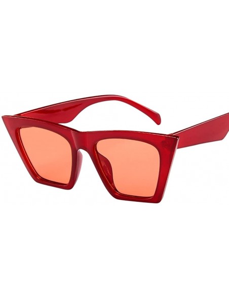 Oversized Fashion Women Ladies Candy Colored Goggles Oversized Sunglasses Vintage Retro Cat Eye Sun Glasses - Red - CO18RI7LG...
