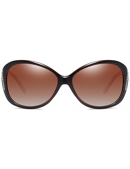 Semi-rimless Polarized TAC Sunglasses for Women Vintage Big Frame Ladies Shades UV400 Sun Glasses - B - CQ198O363ZI $21.35