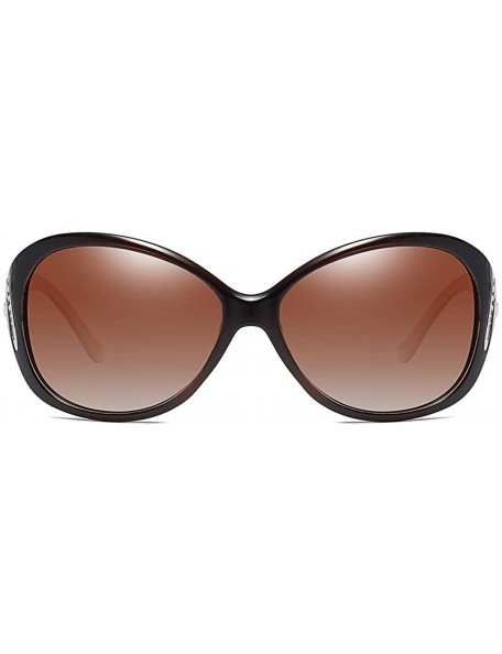 Semi-rimless Polarized TAC Sunglasses for Women Vintage Big Frame Ladies Shades UV400 Sun Glasses - B - CQ198O363ZI $21.35