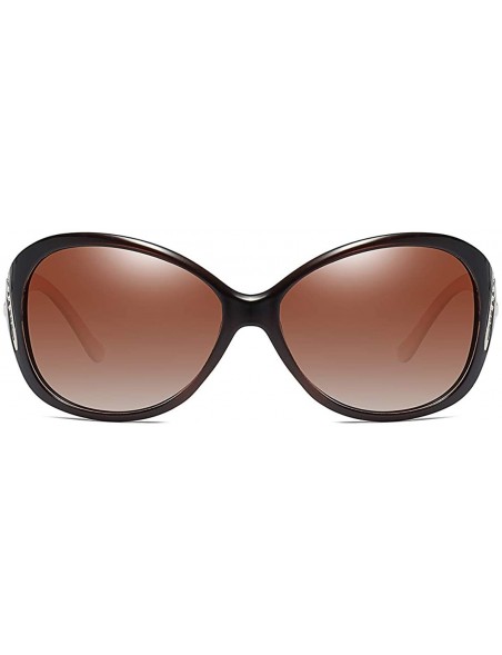 Semi-rimless Polarized TAC Sunglasses for Women Vintage Big Frame Ladies Shades UV400 Sun Glasses - B - CQ198O363ZI $21.35