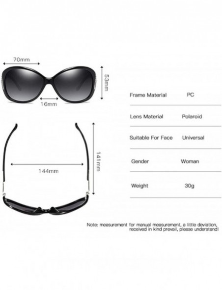 Semi-rimless Polarized TAC Sunglasses for Women Vintage Big Frame Ladies Shades UV400 Sun Glasses - B - CQ198O363ZI $21.35