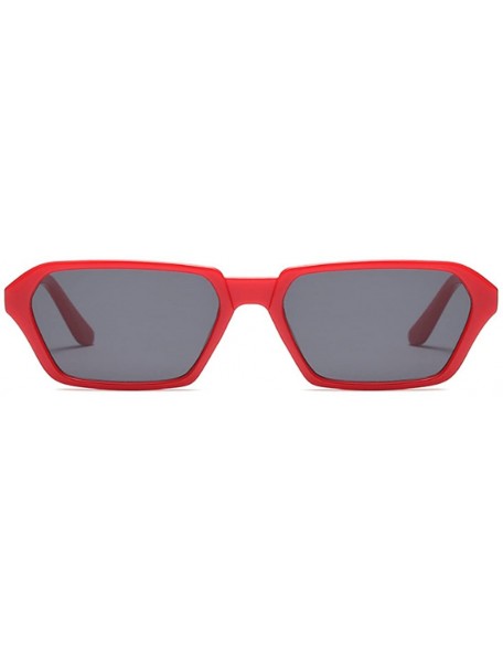 Square Vintage Rectangle Sunglasses Small Frame Women Square Fashion Eyewear - Red - CU18DW0OCML $9.65