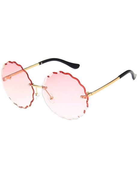 Round Unisex Sunglasses Retro Pink Drive Holiday Round Non-Polarized UV400 - Pink - C218RI0SI8H $8.98