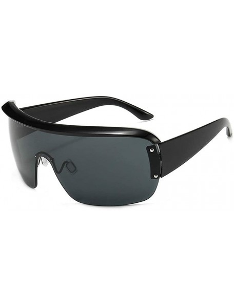 Oversized Sunglasses Oversized Square Glasses Designer - Black - C518YZY3T3O $10.59