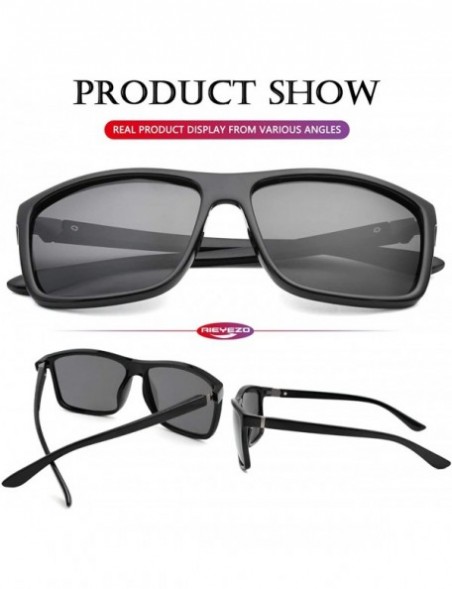 Aviator Unisex Polarized Sunglasses Vintage Square Frame Sun Glasses 100% UV400 Protection - A1 Black/Grey - CL18RZQ4DMG $10.88