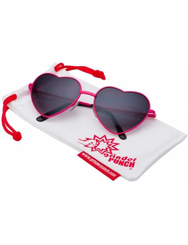 Aviator Women's Heart Shaped Metal Frame Sunglasses - Pink - C012DR8XWHB $7.95