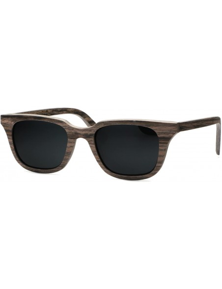 Wayfarer Ablibi Men's Wood Sunglasses Womens Polarized Shades in Wood Case - Grey - CR186Q09KCN $37.78