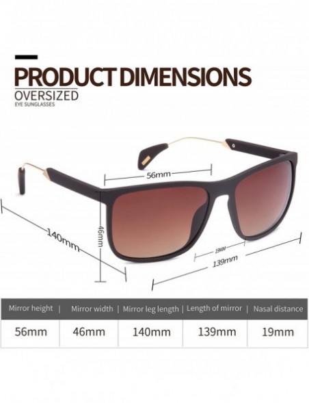 Rectangular Polarized Retro Classic Trendy Stylish Sunglasses for Men Women - 1 Brown - C318MH3D6LS $14.49