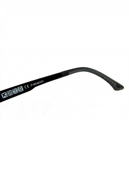 Square Men Eyeglass frame polarized clip on sunshade magnetic glasses 54-17 - Shiny Black - C018G3A3UR6 $32.36