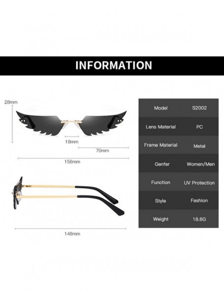 Wrap Fashion Irregular Man Women Wing Shape Sunglasses Glasses Shades Vintage Retro - Orange - CB1983SHI0U $15.41