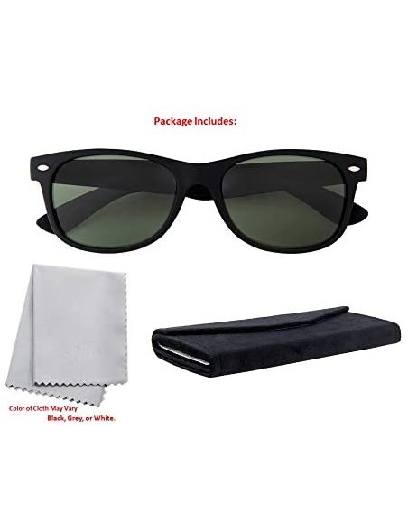 Wayfarer Classic 80s Sunglasses for Men and Women - Retro Frame-Polarized Shades - Rubber Black Frame With G15 Lens - CE18UE7...