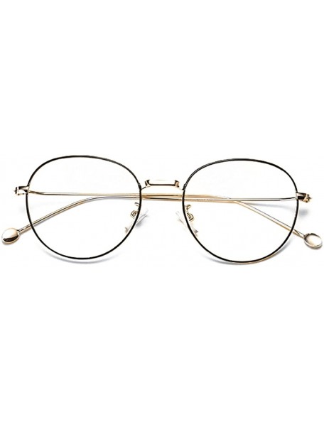 Round Man woman Nearsighted Glasses Retro Myopia Round Metal Glasses Frame - Gold Black - CQ18G3NGY4Y $28.34