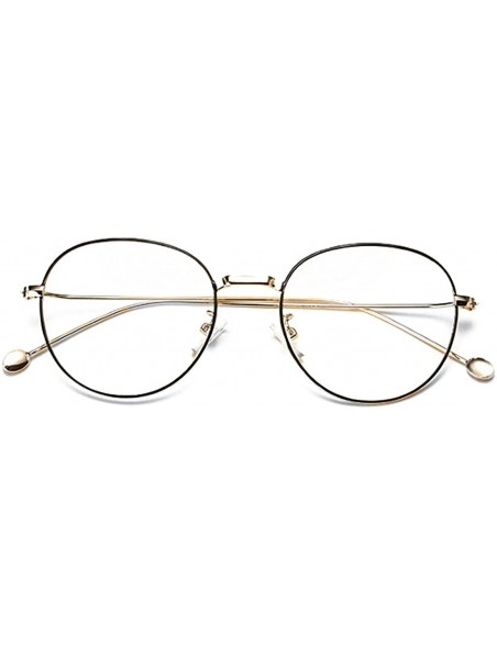 Round Man woman Nearsighted Glasses Retro Myopia Round Metal Glasses Frame - Gold Black - CQ18G3NGY4Y $28.34