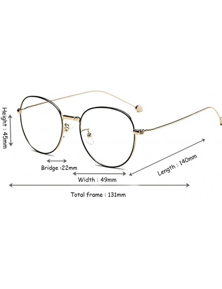 Round Man woman Nearsighted Glasses Retro Myopia Round Metal Glasses Frame - Gold Black - CQ18G3NGY4Y $28.34