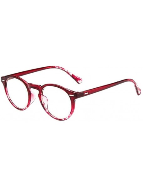 Semi-rimless Men Retro Round Eyeglasses Frame Women Optical Glasses Frame Eyewear - Red - C1183LAX62Q $17.50