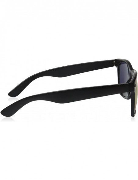 Round Matte Black Horn Rimmed Sunglasses - Classic - Black / Fire - CU12ECUDMA9 $8.38