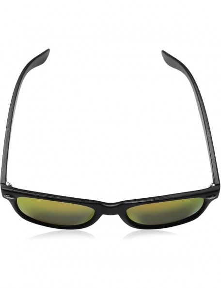 Round Matte Black Horn Rimmed Sunglasses - Classic - Black / Fire - CU12ECUDMA9 $8.38