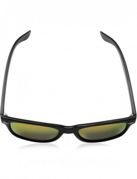 Round Matte Black Horn Rimmed Sunglasses - Classic - Black / Fire - CU12ECUDMA9 $8.38