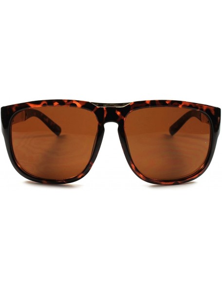 Square Stylish Fashion Swag Hip Hop Mens Womens square Sunglasses - Tortoise - C818XET66GH $8.84