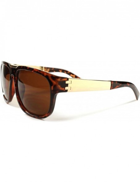 Square Stylish Fashion Swag Hip Hop Mens Womens square Sunglasses - Tortoise - C818XET66GH $8.84