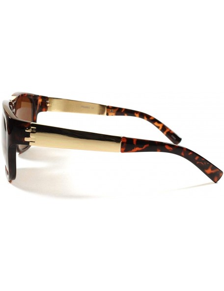 Square Stylish Fashion Swag Hip Hop Mens Womens square Sunglasses - Tortoise - C818XET66GH $8.84