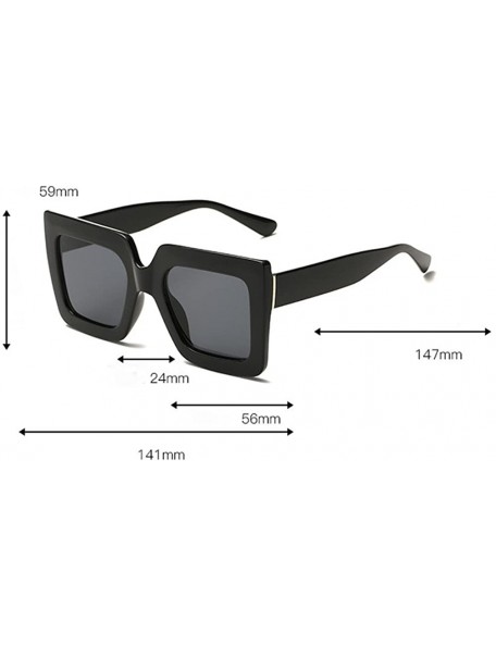 Goggle Unisex Vintage Big Frame Square Shape Sunglasses Eyewear Retro - B - C718Q52WA58 $9.93