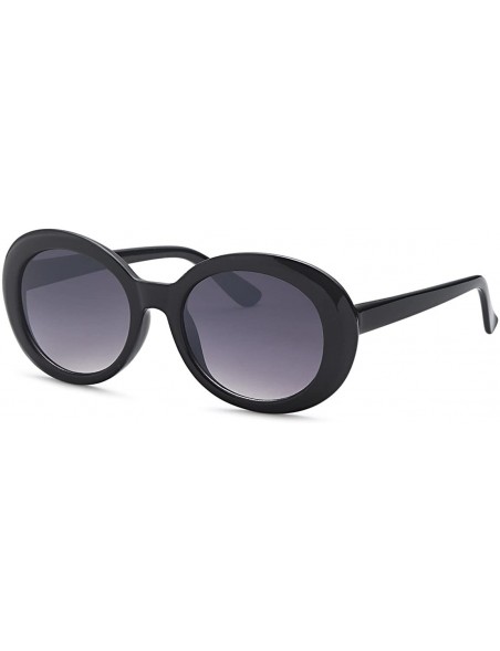 Oval Oval Sunglasses For Women - Thick Frame - Unisex - by - Black - CQ180Q8G3Z0 $12.23