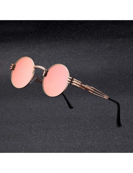 Square New Fashion Retro Steampunk Round Metal Sunglasses Men And Women Double Spring Leg Colorful Eyewear UV400 - CO197A29UQ...