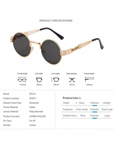 Square New Fashion Retro Steampunk Round Metal Sunglasses Men And Women Double Spring Leg Colorful Eyewear UV400 - CO197A29UQ...