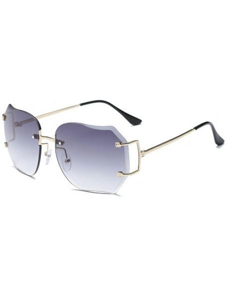 Rimless Hot Oversized Rimless Sunglasses Women Clear Lens Eyewear - Gold-gradient Grey - CS183N3DSH0 $10.42