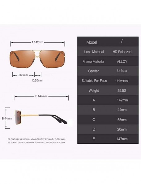 Aviator Men's Polarization Classic Frameless Sunglasses Ring Square Glasses Fishing Lens Driving Lens - A - CE18QR74QSR $44.49