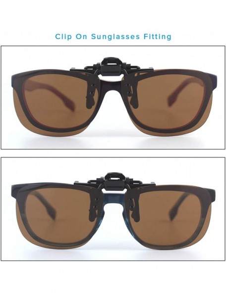 Square Unisex Polarized Flip up Clip on Sunglasses Over Prescription Glasses Frames and Reading - C3199SLDA5W $7.91