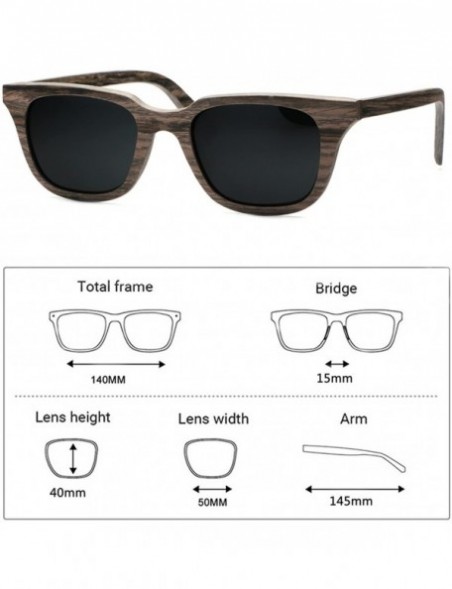 Wayfarer Ablibi Men's Wood Sunglasses Womens Polarized Shades in Wood Case - Grey - CR186Q09KCN $37.78