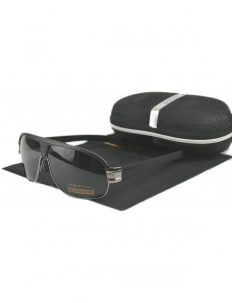Sport Polarized Designer Sport Sunglasses UV400 Fashion Sun Glasses with Case - Gun - CG12JANFZLR $22.75