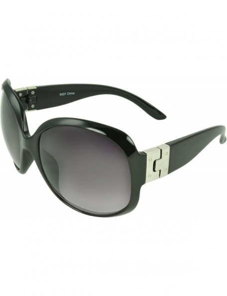 Shield Vintage Retro Eyewear Baywood Shield Fashion Sunglasses - Black - C411I0I3XZ5 $8.97