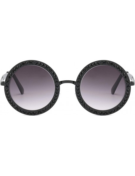 Oval Round Oversized Rhinestone Sunglasses for Women Fashion Festival Sunglasses - C118RTT6QN7 $15.24
