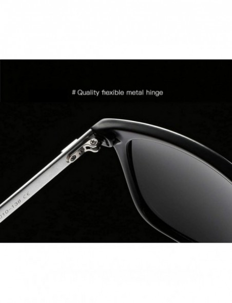 Square Polarized Sunglasses for Men Women-Classic Style- Aluminum Frame UV Protection 8078 - Brown - C5198QTQSW9 $8.38