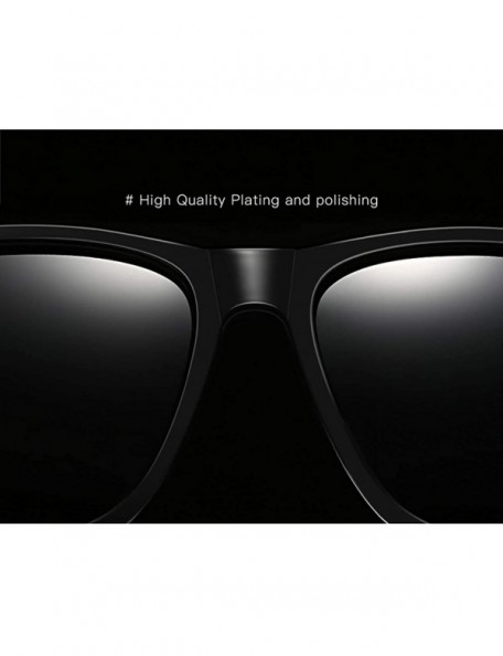 Square Polarized Sunglasses for Men Women-Classic Style- Aluminum Frame UV Protection 8078 - Brown - C5198QTQSW9 $8.38