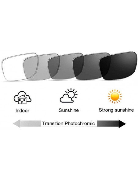 Rectangular Fashion Mens Women Progressive Multifocal Reading Glass Retro Transition Photochromic UV400 Anti-UV Reader - CK18...