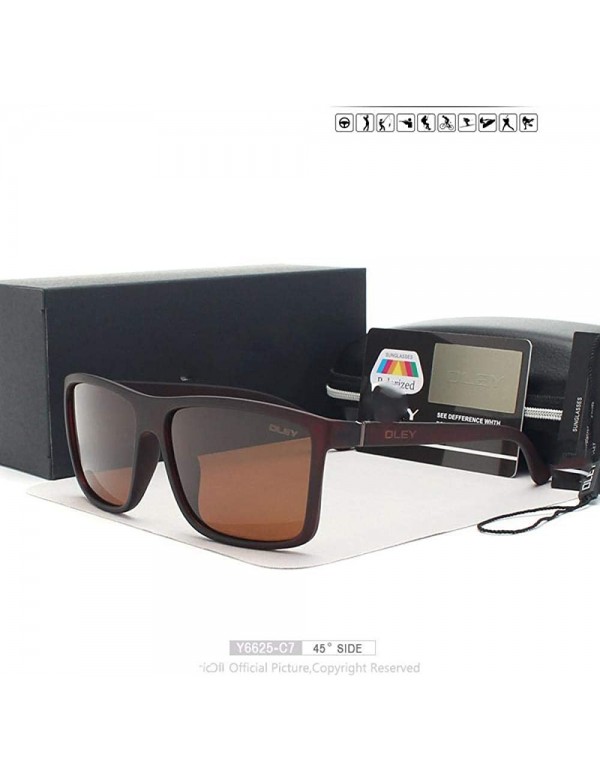 Square Vintage Style Sunglasses Men Classic Male Square Glasses Y6625 C1 BOX - Y6625 C7 Box - CK18XGEA2TH $17.45