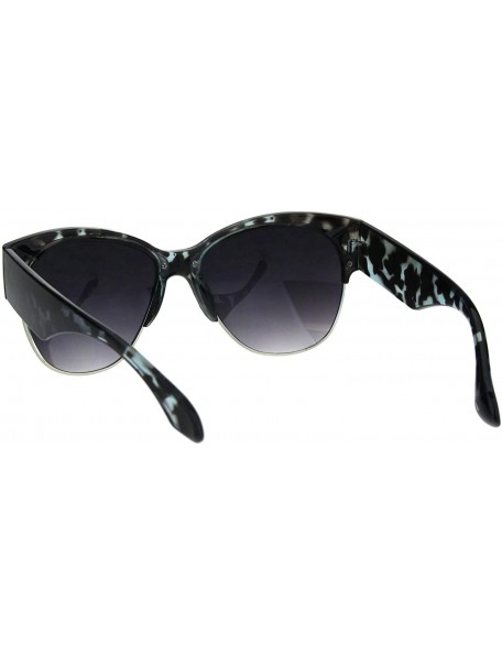 Butterfly Womens Bold Top Rim Sunglasses Designer Style Fashion Shades UV 400 - Blue Tortoise - C118OCSOM8L $12.10