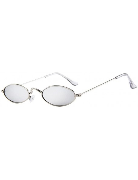 Oval Vintage Oval Sunglasses Small Metal Frames Retro Gothic Steampunk Sunglasses for Women Men - G - CZ19629N2ED $6.91